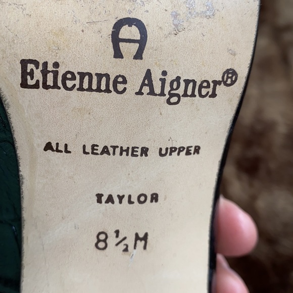 ETIENNE AIGNER 8-1/2M Black “Croc” Pumps Spain - Picture 9 of 9